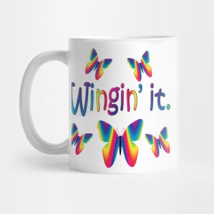 Wingin It with Rainbow Butterflies Mug